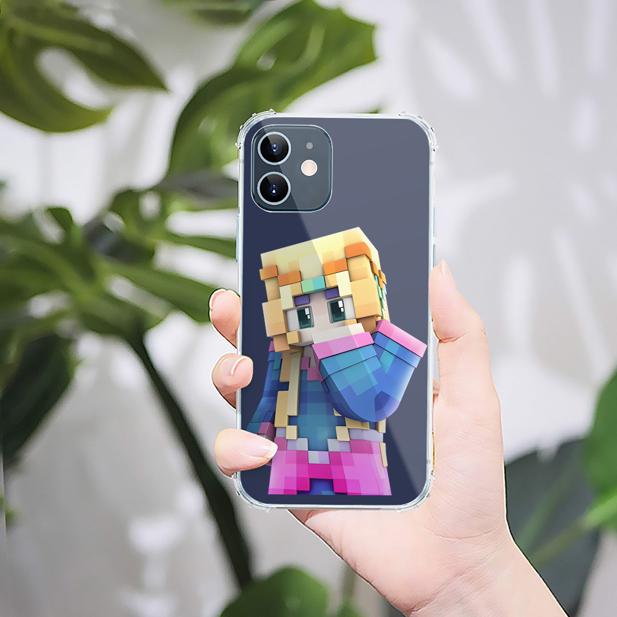 （画像用） マインクラフト ブロックの世界 Minecraft MC Block world 【iPhone 12シリーズ対応】透明スマホケース（クリアソフトケース）